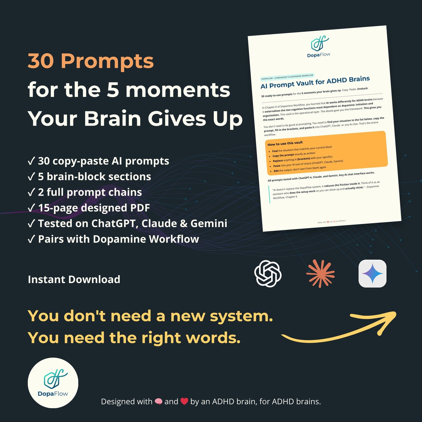 AI Prompt Vault for ADHD Brains